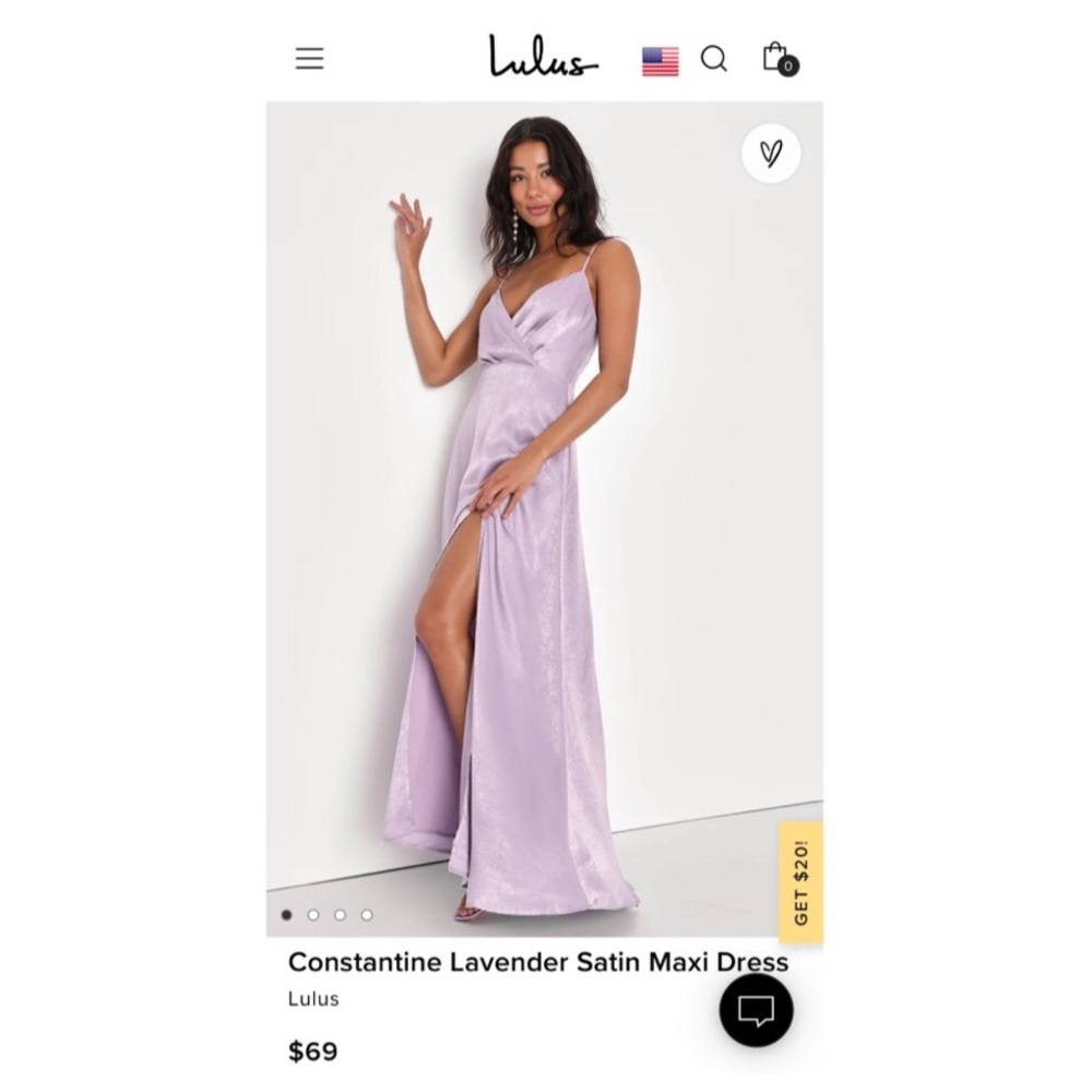 Lulus Constantine Satin Maxi Dress NWT